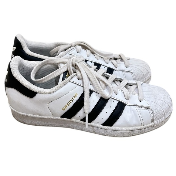 Adidas Superstar ADV lace up sneaker shoes white/black stripes size 5.5 - Picture 1 of 9